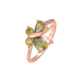 Fashion butterfly cluster rings in 14K Gold, Rose Gold plating colors