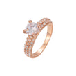 Anillos solitarios adoquines en oro de 18 quilates, oro blanco, Oro 14K, colores de baño de oro rosa