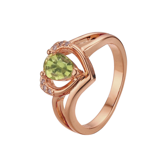 Solitaire teardrop cubic colorful heart zc 14K Gold, Rose Gold Fashion Rings