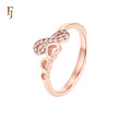 Infinity Heart Cubic Zirconia Ring Rose Gold Plated Hypoallergenic Tarnish Resistant Jewelry FJ Fallon Jewelry