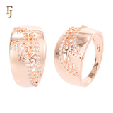 Elegant Silver Wide Band Ring with Filigree Cutout and CZ Accents – FJ Jewelry