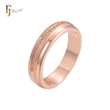 14K ゴールド、ローズゴールド、ツートーン メッキ色の結婚指輪リング