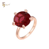 Rose Gold solitaire big round stone rings