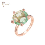 Rose Gold solitaire big round stone rings