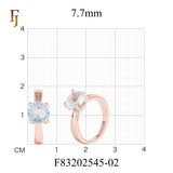 Solitaire Russian Lock Earrings with Light Blue Stone in Rose Gold Plating – FJ Jewelry