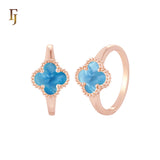 🔥 Minimalism Elegant Black or white Clover design Rose Gold  Fashion Rings