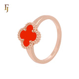 🔥 Minimalism Elegant Black or white Clover design Rose Gold  Fashion Rings