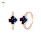 🔥 Minimalism Elegant Black or white Clover design Rose Gold  Fashion Rings