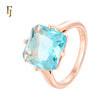 Wide cushion cut solitaire stone Rose Gold Engagement Rings