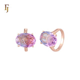Giant Big solitaire Oval stone Rose Gold Fashion Rings