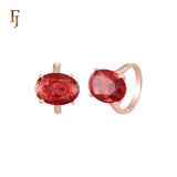 Giant Big solitaire Oval stone Rose Gold Fashion Rings