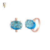 Giant Big solitaire Oval stone Rose Gold Fashion Rings
