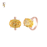 Giant Big solitaire Oval stone Rose Gold Fashion Rings