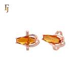 Tall long geometric cut marquise stone Rose Gold Fashion Rings