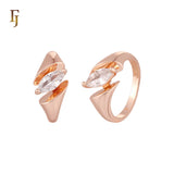 Double clawed Solitaire white CZs Marquise Rose Gold Fashion Rings