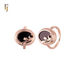 Oval enamel Rose Gold flower elegant Rose Gold Fashion Rings