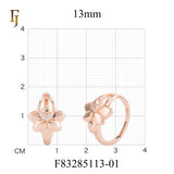 Plumeria Blossom Russian Lock Earrings in Rose Gold with CZ Accents | FJ Jewelry