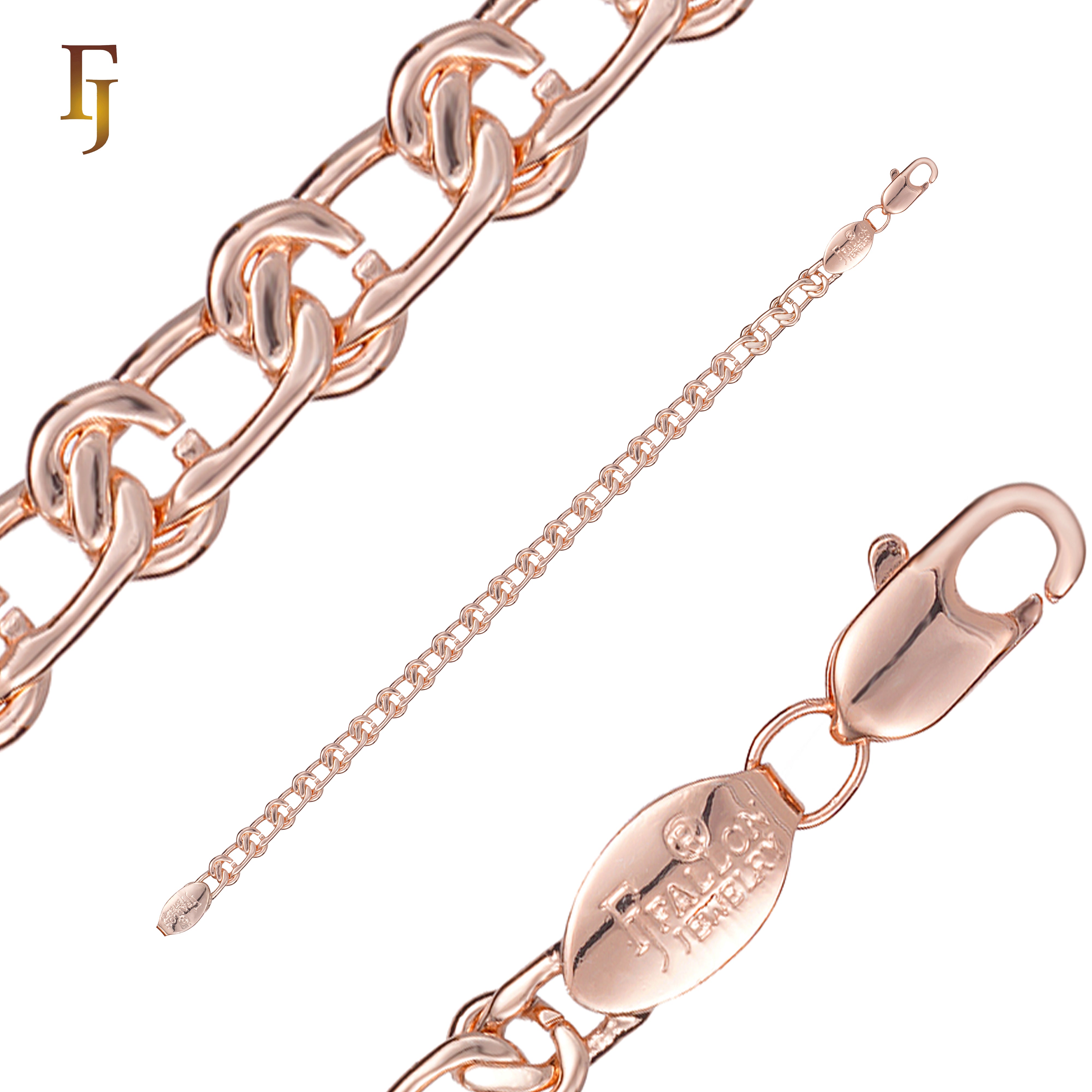 Cable Snail link chains 14K Gold, White Gold-Plated Chain Necklace 4mm-8mm – Classic Oval Link Chain for Men & Women | FJ Jewelry