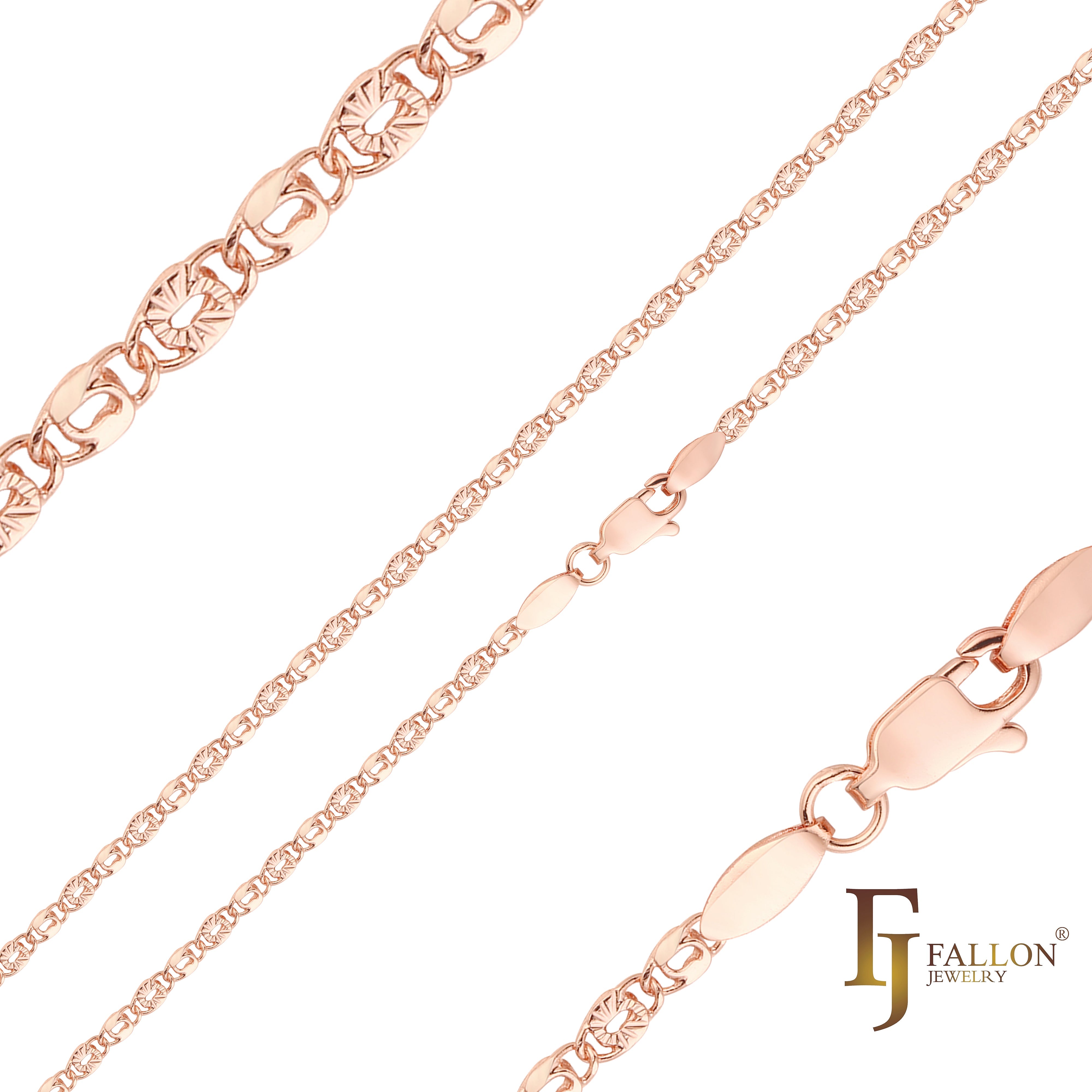 Snail link keyhole lock half star chains plated in Rose Gold