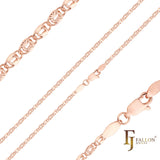 Snail link keyhole lock half star chains plated in Rose Gold