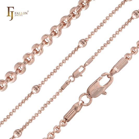 Correntes de ouro 14K marteladas com elos de caracol