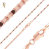 Skeleton lock compact Rose Gold Fancy Link Chain