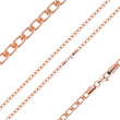 Double curb link chains plated in 14K Gold, Rose Gold