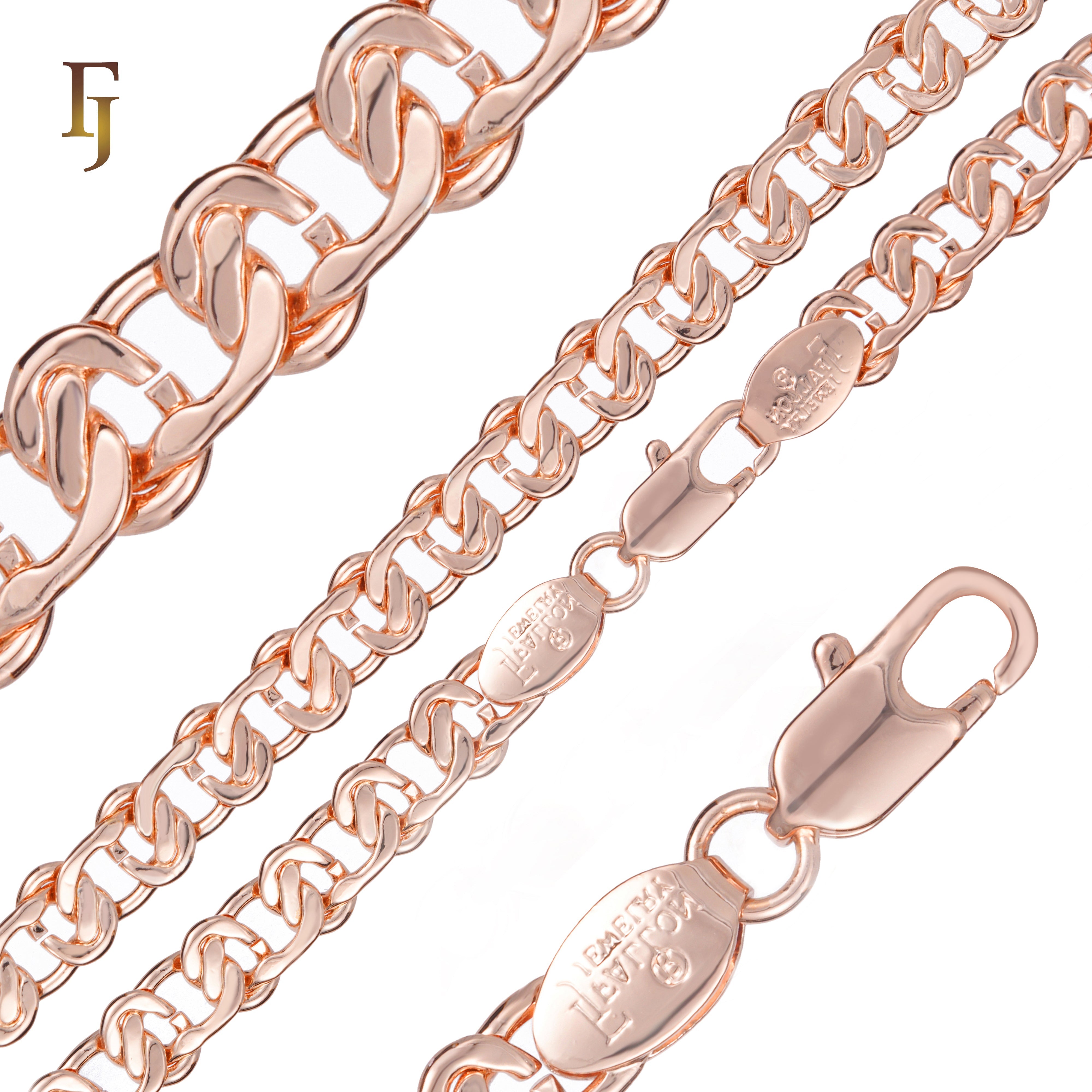 Cable Snail link chains 14K Gold, White Gold-Plated Chain Necklace 4mm-8mm – Classic Oval Link Chain for Men & Women | FJ Jewelry