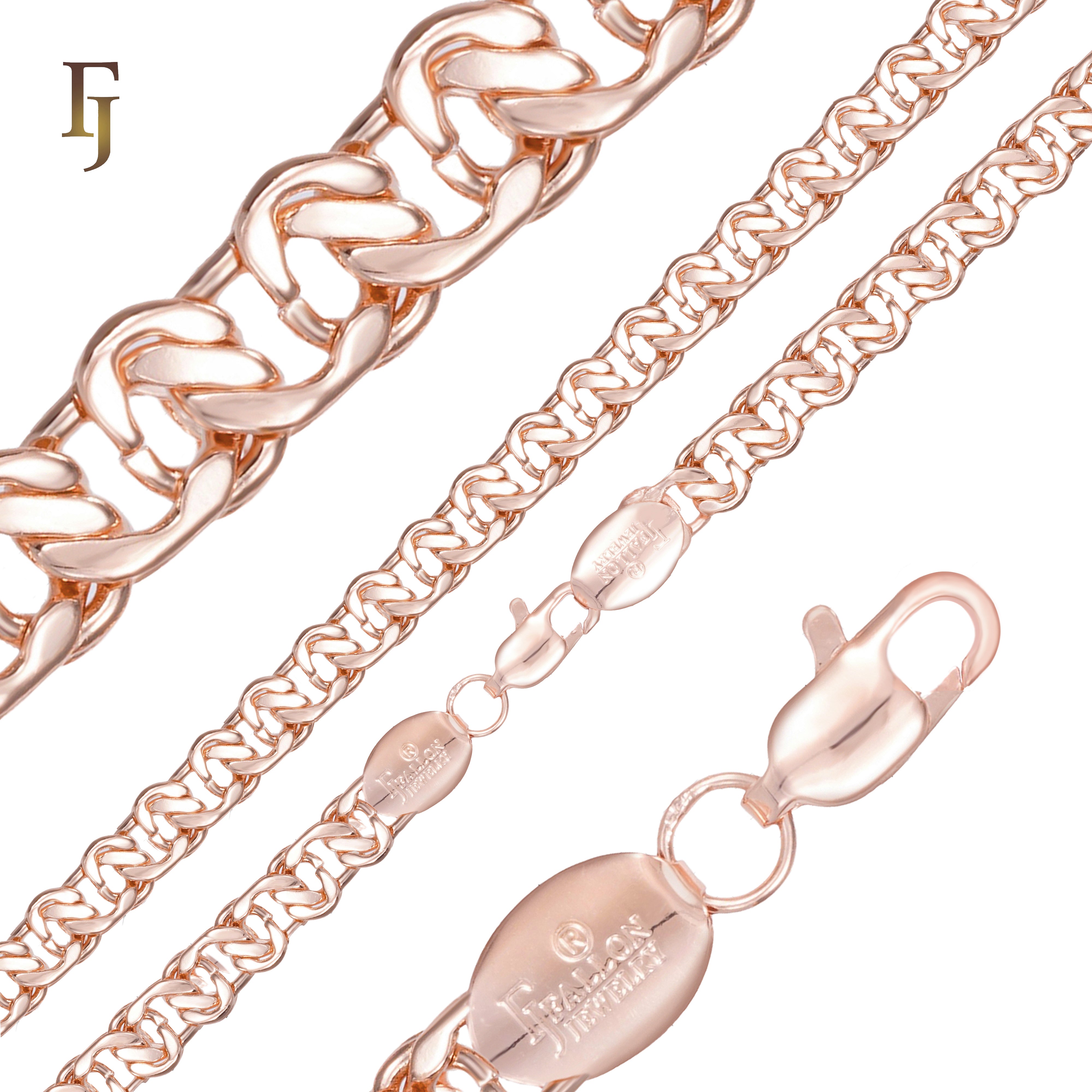 Cable Snail link chains 14K Gold, White Gold-Plated Chain Necklace 4mm-8mm – Classic Oval Link Chain for Men & Women | FJ Jewelry