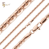 Cadenas CR de eslabones en C elegantes chapadas en oro de 14 quilates, oro rosa de dos tonos