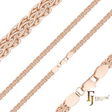 Correntes de elos de cabo Foxtail extravagantes banhadas em ouro 14K, ouro rosa