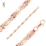 Keyhole lock shaped Rose Gold Snail Link Chain