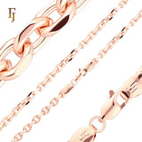 Oval rounded cable link 14K Gold Chain