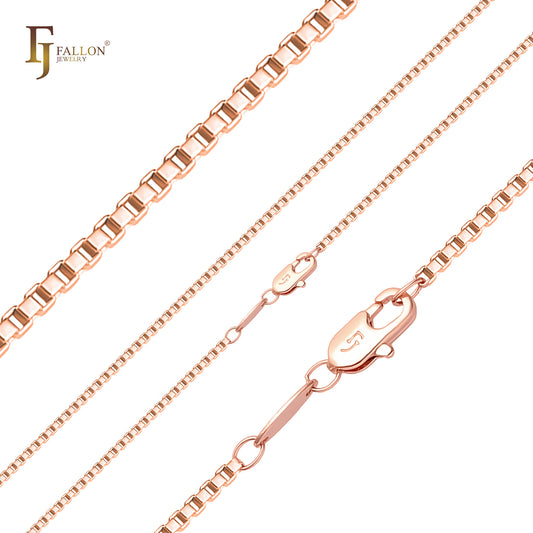 🔥 Thin Box link chains plated in 14K Gold, Rose Gold, White Gold