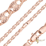 Hammered sunburst oval papaerclip 14K Gold, Rose Gold, White Gold fancy link chains