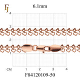 Heart Link Chain Necklace – Romantic Rose Gold Plated Brass Chain for Women with Lobster Clasp