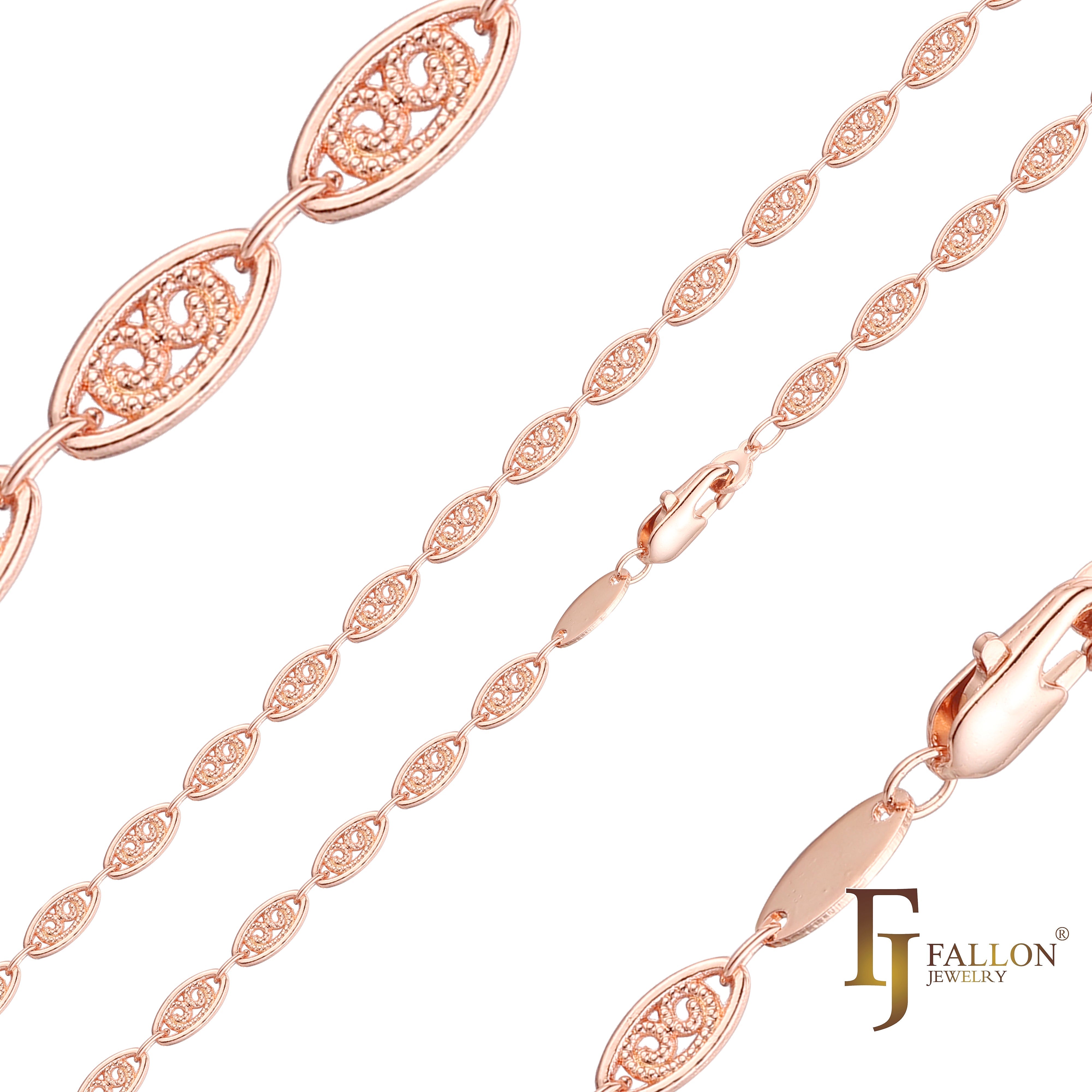 Cloud Fancy 14K 金、玫瑰金、双色椭圆形链条