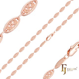 Cloud Fancy 14K 金、玫瑰金、双色椭圆形链条