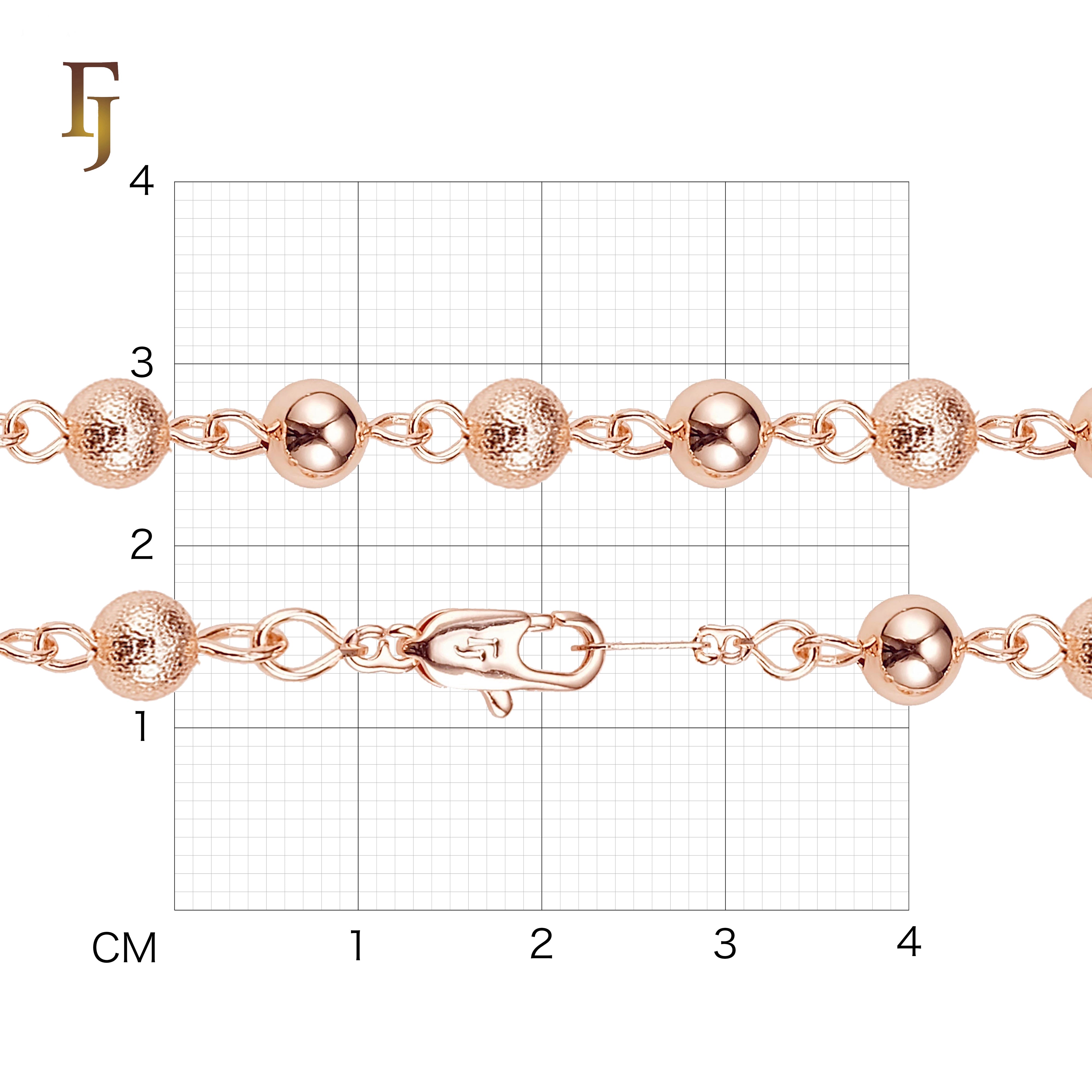 Gold-Plated Beaded Chain with Textured & Polished Balls – Lobster Clasp Jewelry Necklace or Bracelet
