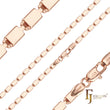 Elongated fancy lock link chains plated in 14K Gold, Rose Gold two tone