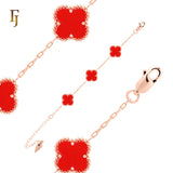 Pure white or black lucky Clover shape Rose Gold paperclip link braclets or chain