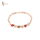 🔥 Cluster Czs leaves 14K Gold, Rose Gold bracelets
