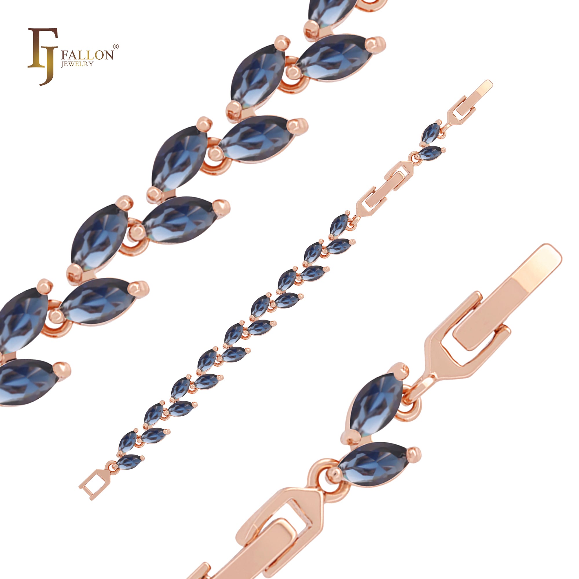 🔥 Cluster Marquise CZs Rose Gold Bracelets