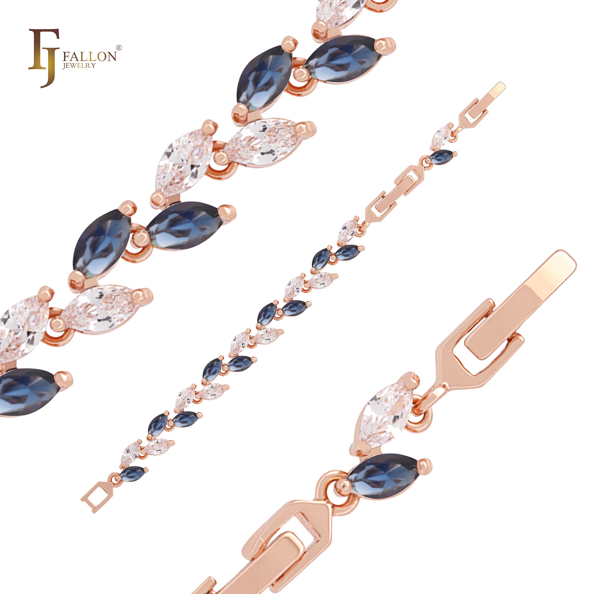 🔥 Cluster Marquise CZs Rose Gold Bracelets