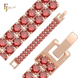 Cluster CZs 14K Gold, Rose Gold Bracelets