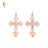 🔥 Orthodox Crucifix Pendant with Jesus Icon – Gold-Plated Religious Cross for Men and Women | FJ Fallon Jewelry