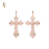🔥 Orthodox Crucifix Pendant in Silver Finish with Jesus Figure – Filigree Religious Jewelry for Men & Women