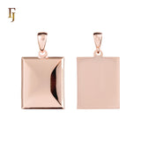 🔥 Blank Rectangle Engravable Pendant in Rose Gold Plated – Customizable Tag Necklace for Men and Women