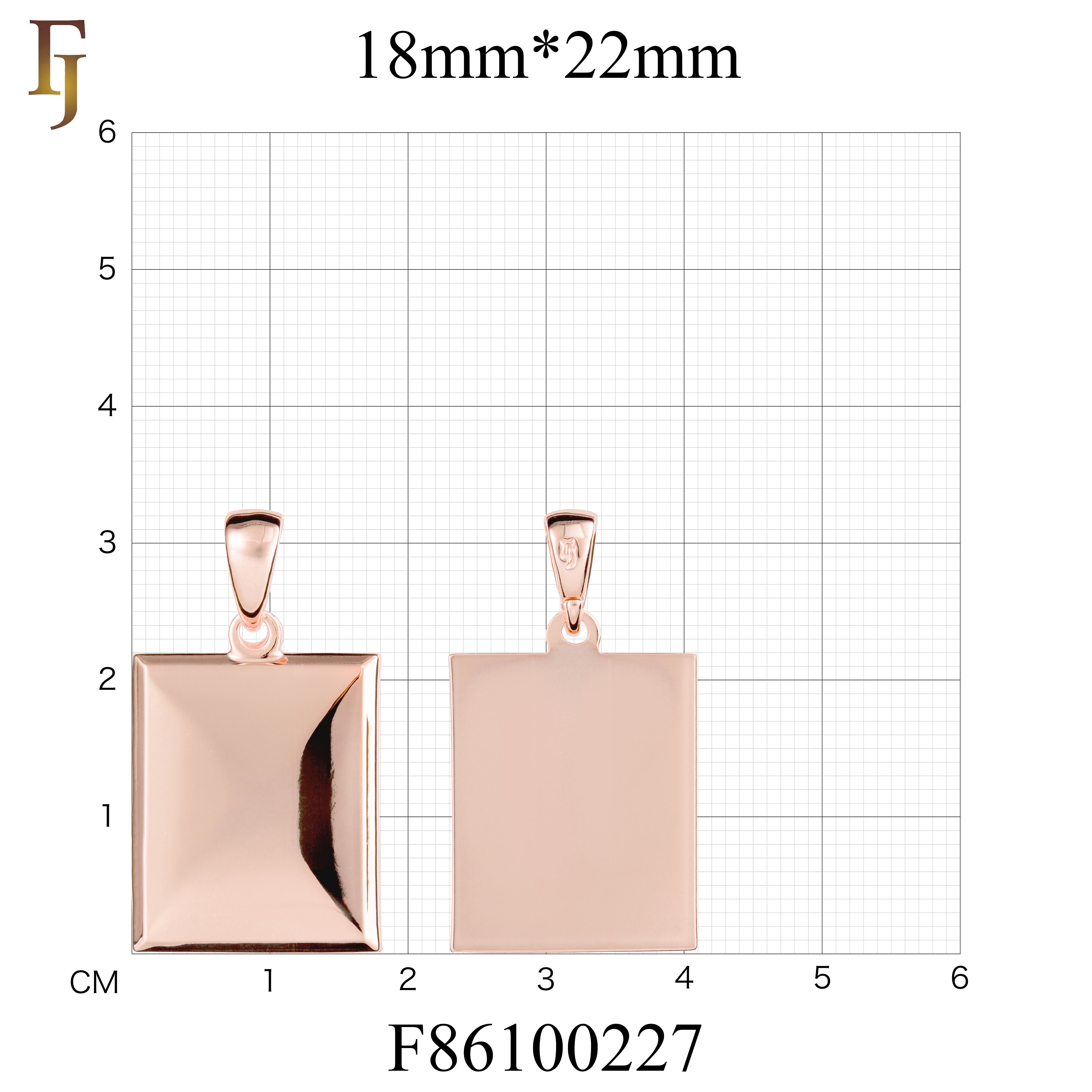 🔥 Blank Rectangle Engravable Pendant in Rose Gold Plated – Customizable Tag Necklace for Men and Women