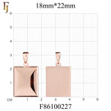 🔥 Blank Rectangle Engravable Pendant in Rose Gold Plated – Customizable Tag Necklace for Men and Women